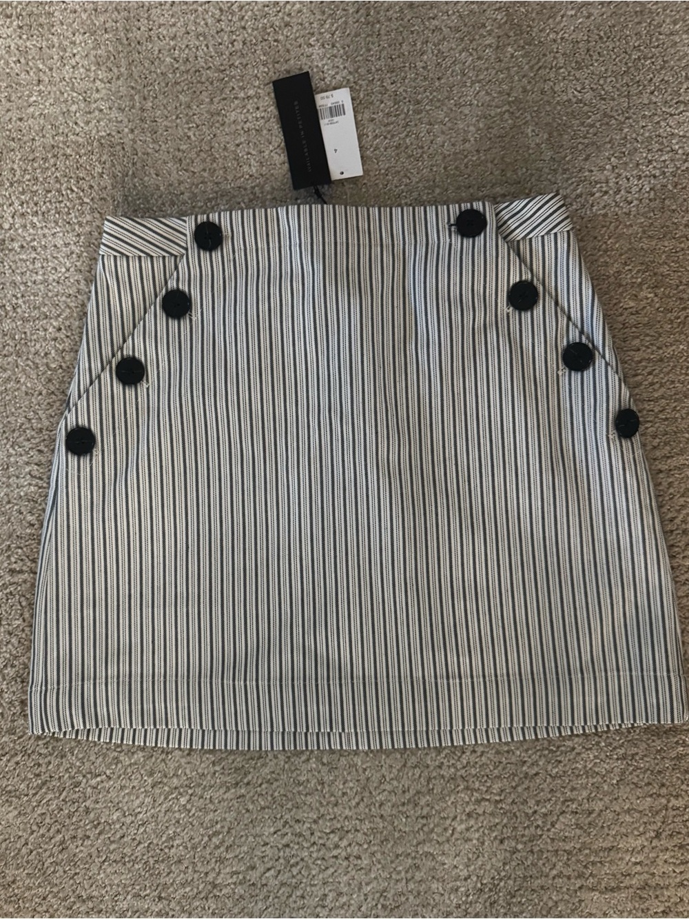 Banana Republic Mini Skirt Striped- Ivory and Navy